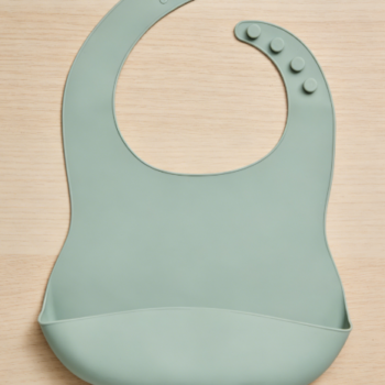 1-Pack  Baby Toddler Silicone Bibs, Soft and Skin-Friendly, Adjustable Size, Waterproof and Leak-Proof, with Large Capacity Food Collection Bag