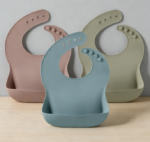 1-Pack  Ocean Style Baby Silicone Bibs, Soft and Waterproof, Adjustable Neck Circumference, with Food Collection Bag