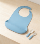 3-Pack  baby silicone bibs, pink/light yellow/soft pink, soft, adjustable, waterproof and leak-proof, for baby feeding protection.