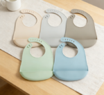1-Pack Baby Toddler Silicone Bibs: Soft, skin-friendly, adjustable, large food collection bag, multi-purpose feeding protection