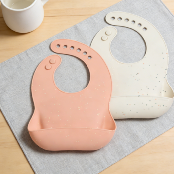 2-Pack Baby Silicone Bibs, Adjustable Neck Circumference, Soft and Waterproof, Baby Feeding Protection, Unisex