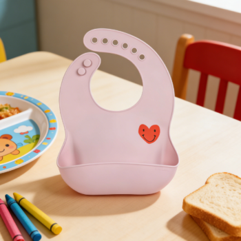 3-Pack Baby Silicone Bibs, Soft Material, Adjustable Size, Waterproof and Easy to Clean, with Food Collection Bag