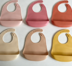 2-Pack Baby Silicone Bibs, Orange/Beige, with Food Collection Tray, Dishwasher Cleanable, Soft and Waterproof Suitable for toddlers